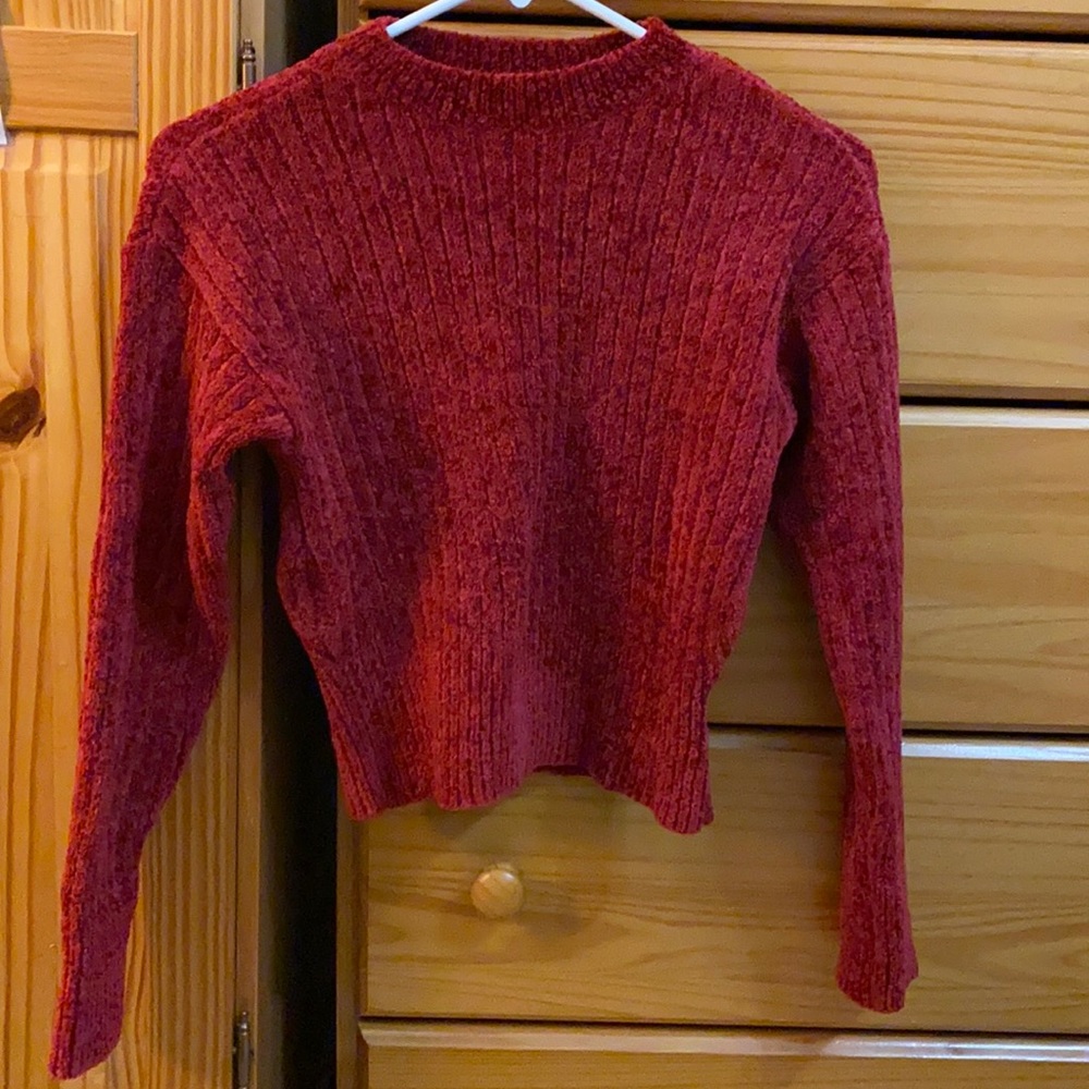 red forever 21 soft chenille girls sweater